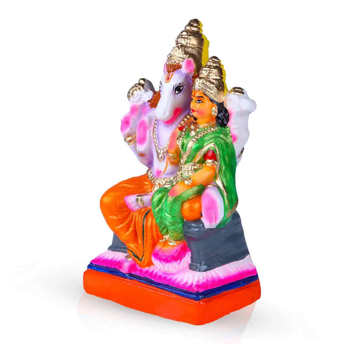 Lakshmi Hayagreevar Clay Golu Bommai - 10 x 5 Inches | Giri Golu Doll/ Navaratri Golu Bomma/Gombe/Bommai - Image 4