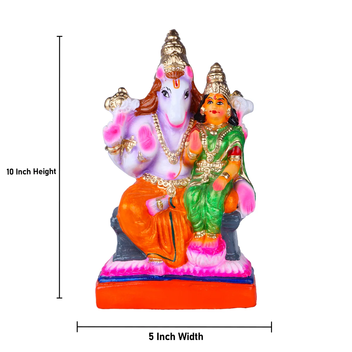 Lakshmi Hayagreevar Clay Golu Bommai - 10 x 5 Inches | Giri Golu Doll/ Navaratri Golu Bomma/Gombe/Bommai - Image 5