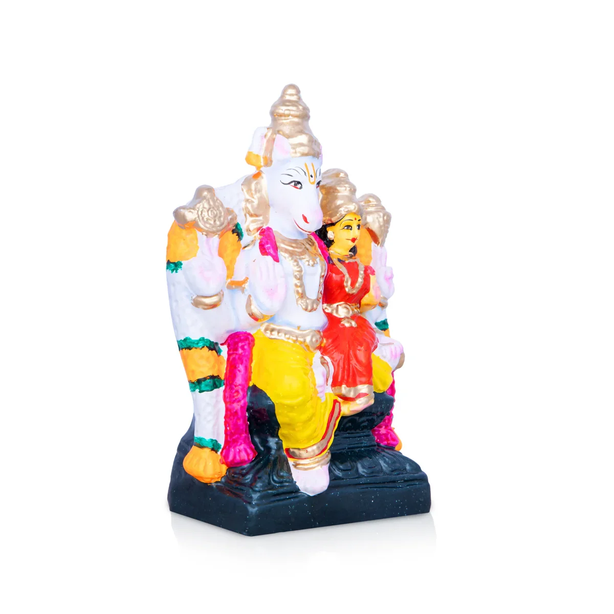 Lakshmi Hayagreevar Clay Golu Bommai - 10 x 6.5 Inches | Giri Golu Doll/ Navaratri Golu Bomma/Gombe/Bommai - Image 2