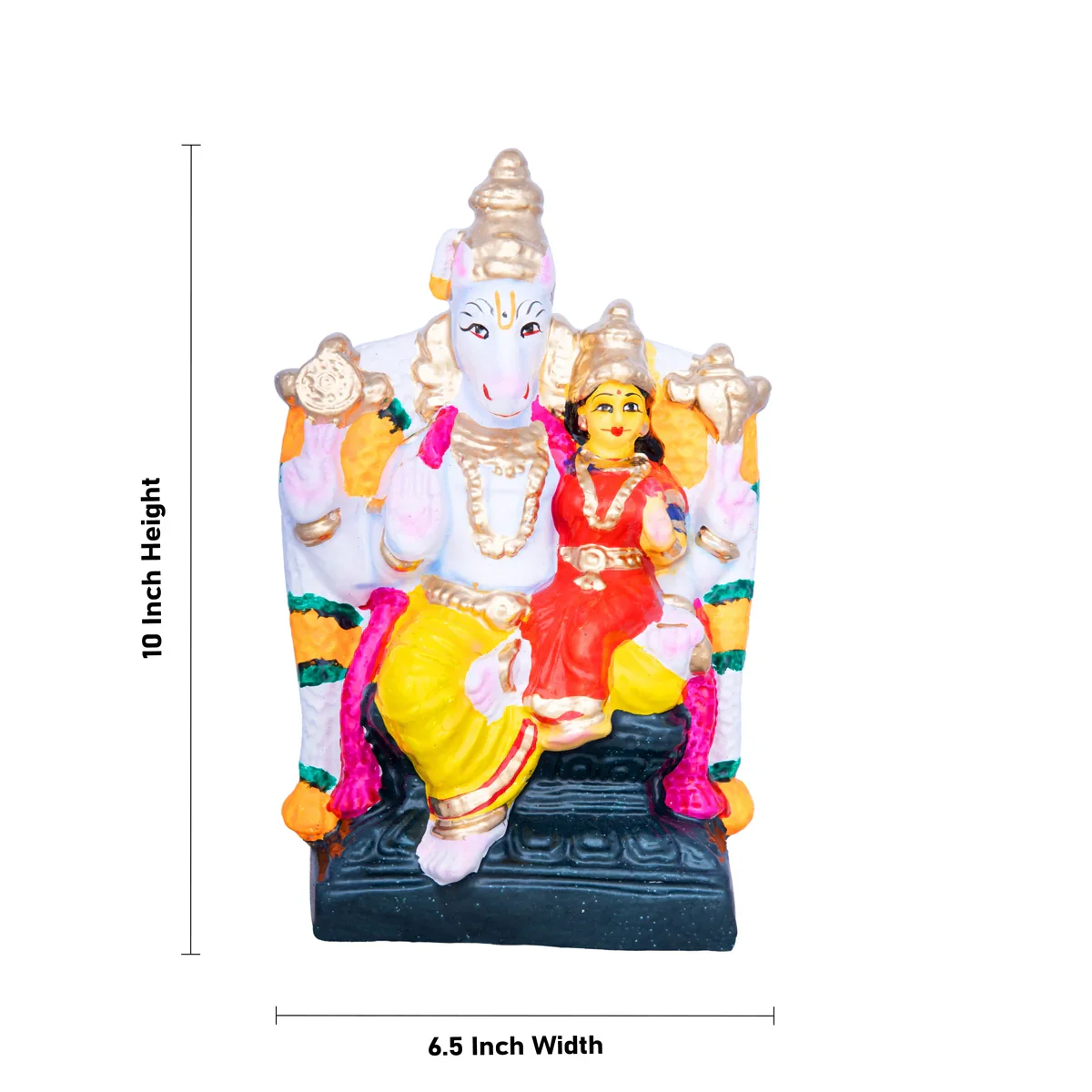 Lakshmi Hayagreevar Clay Golu Bommai - 10 x 6.5 Inches | Giri Golu Doll/ Navaratri Golu Bomma/Gombe/Bommai - Image 5