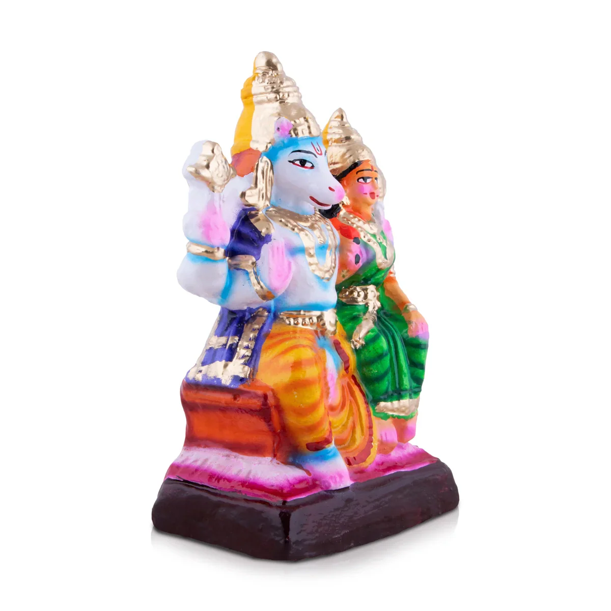 Lakshmi Hayagreevar Clay Golu Bommai - 7 x 5 Inches | Giri Golu Doll/ Navaratri Golu Bomma/Gombe/Bommai - Image 2