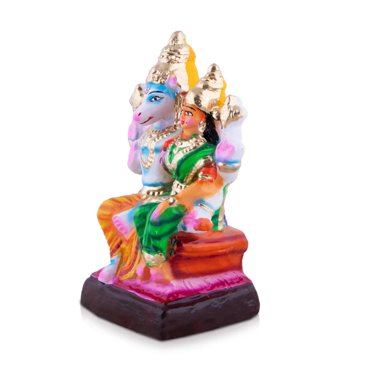 Lakshmi Hayagreevar Clay Golu Bommai - 7 x 5 Inches | Giri Golu Doll/ Navaratri Golu Bomma/Gombe/Bommai - Image 3