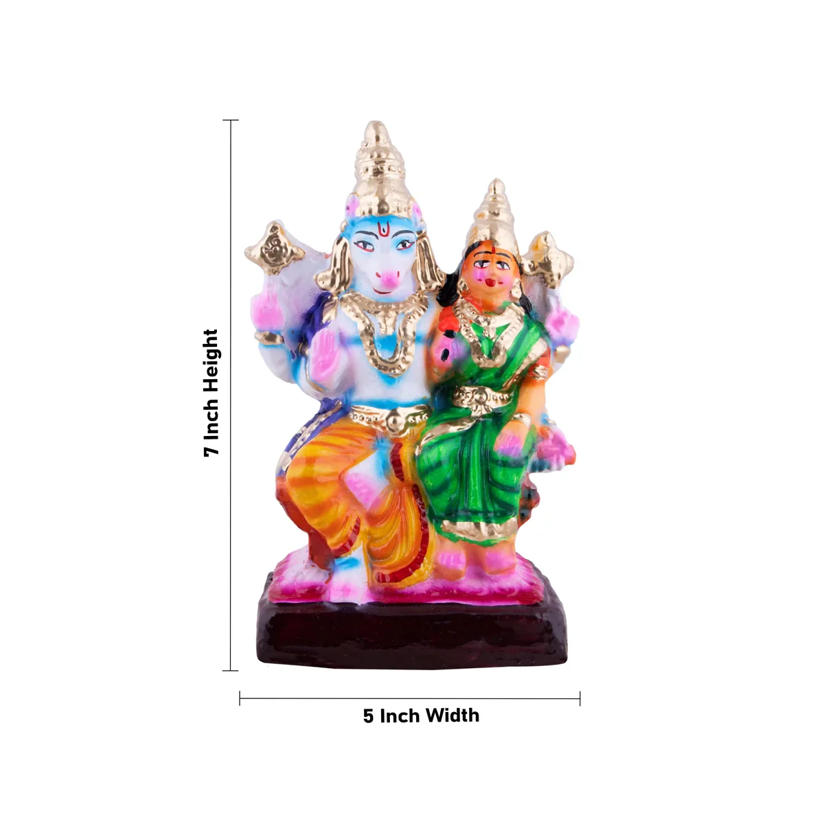 Lakshmi Hayagreevar Clay Golu Bommai - 7 x 5 Inches | Giri Golu Doll/ Navaratri Golu Bomma/Gombe/Bommai - Image 5