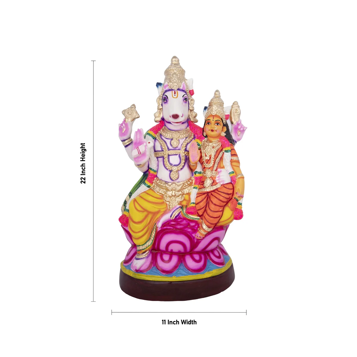 Lakshmi Hayagreevar Paper Mache Golu Bommai - 22 x 11 Inches | Giri Golu Doll/ Navaratri Golu Bomma/Gombe/Bommai - Image 4