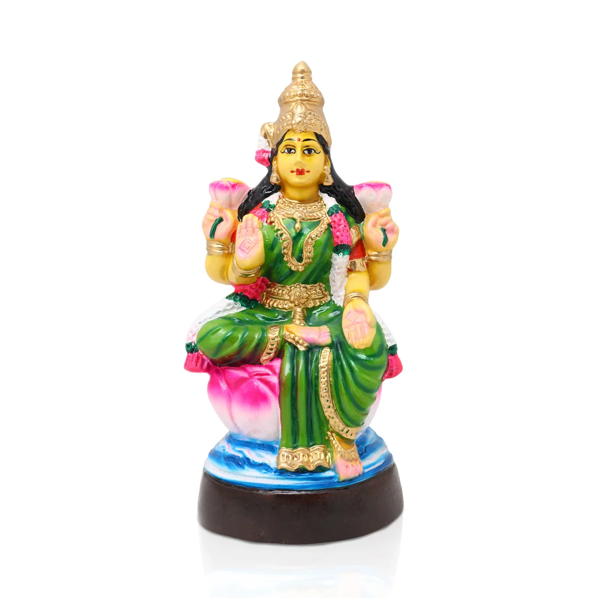 Lakshmi Idol Paper Mache Golu Bommai - 11 X 5 Inches | Navaratri Golu Gombe/ Giri Golu Doll/ Navratri Decor - Image 2