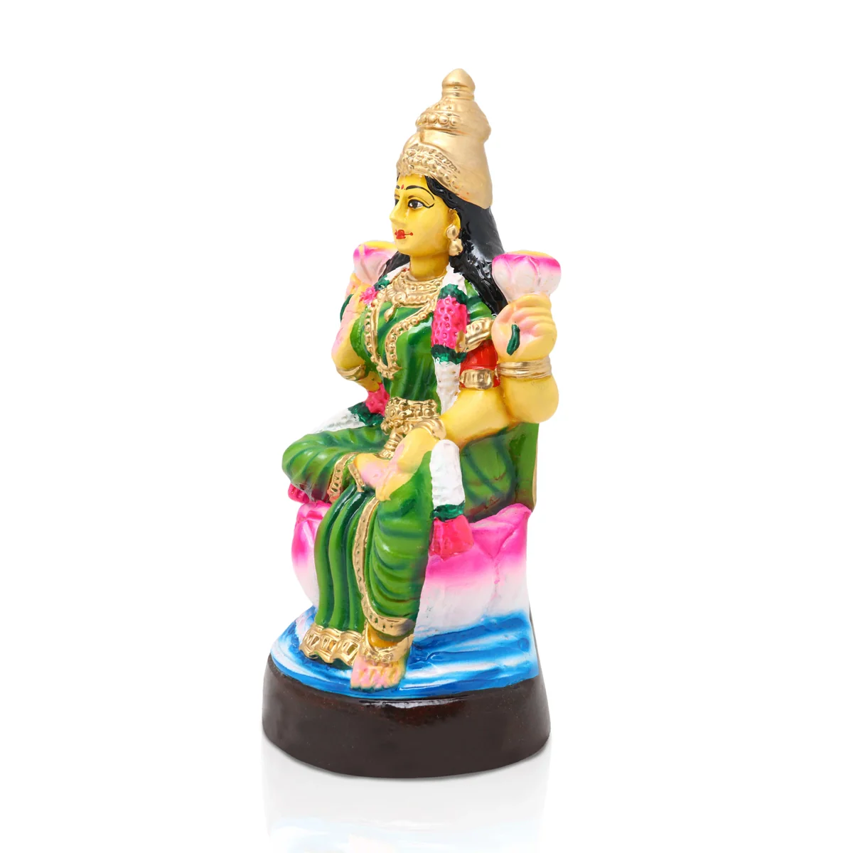 Lakshmi Idol Paper Mache Golu Bommai - 11 X 5 Inches | Navaratri Golu Gombe/ Giri Golu Doll/ Navratri Decor - Image 3