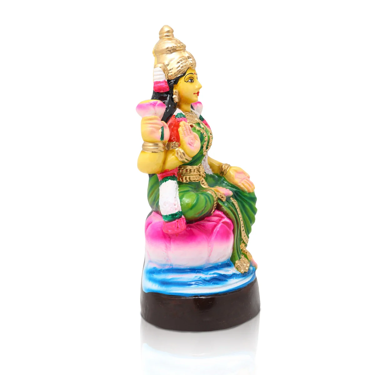 Lakshmi Idol Paper Mache Golu Bommai - 11 X 5 Inches | Navaratri Golu Gombe/ Giri Golu Doll/ Navratri Decor - Image 4