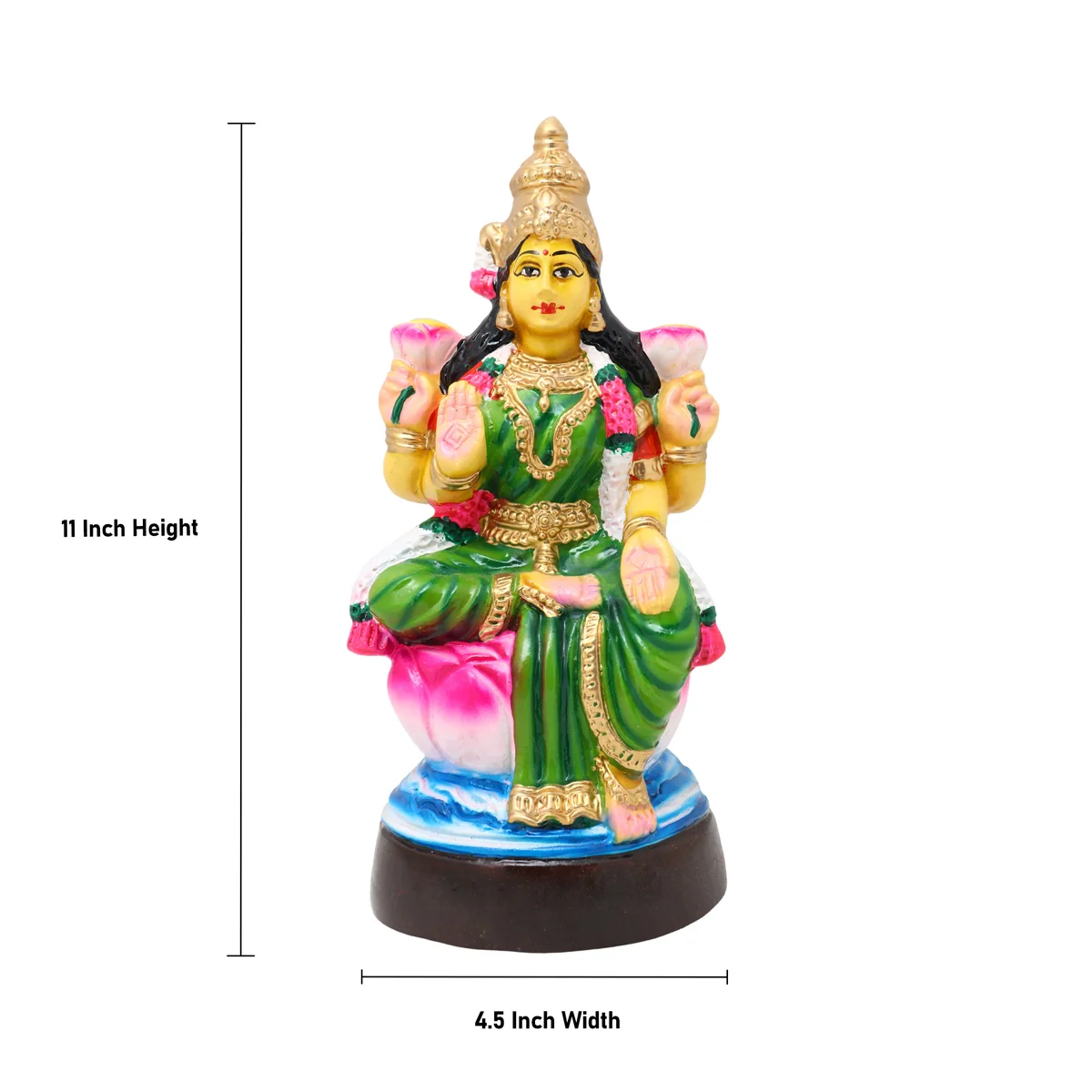 Lakshmi Idol Paper Mache Golu Bommai - 11 X 5 Inches | Navaratri Golu Gombe/ Giri Golu Doll/ Navratri Decor - Image 5