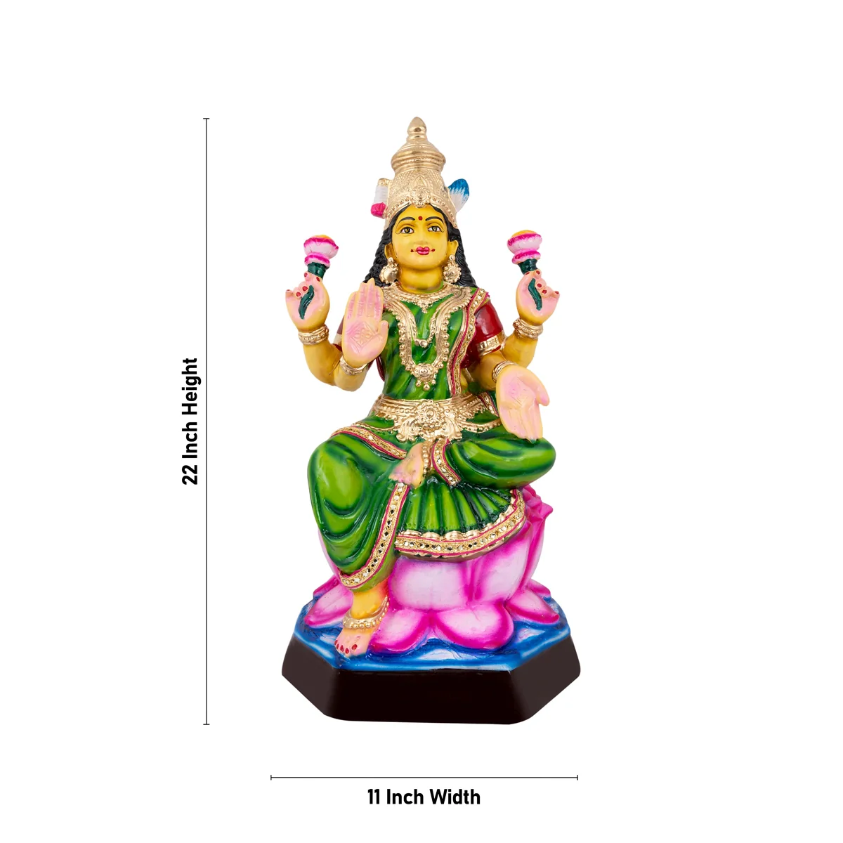 Lakshmi Idol Paper Mache Golu Bommai - 22 X 11 Inches | Navaratri Golu Gombe/ Giri Golu Doll/ Navratri Decor - Image 3