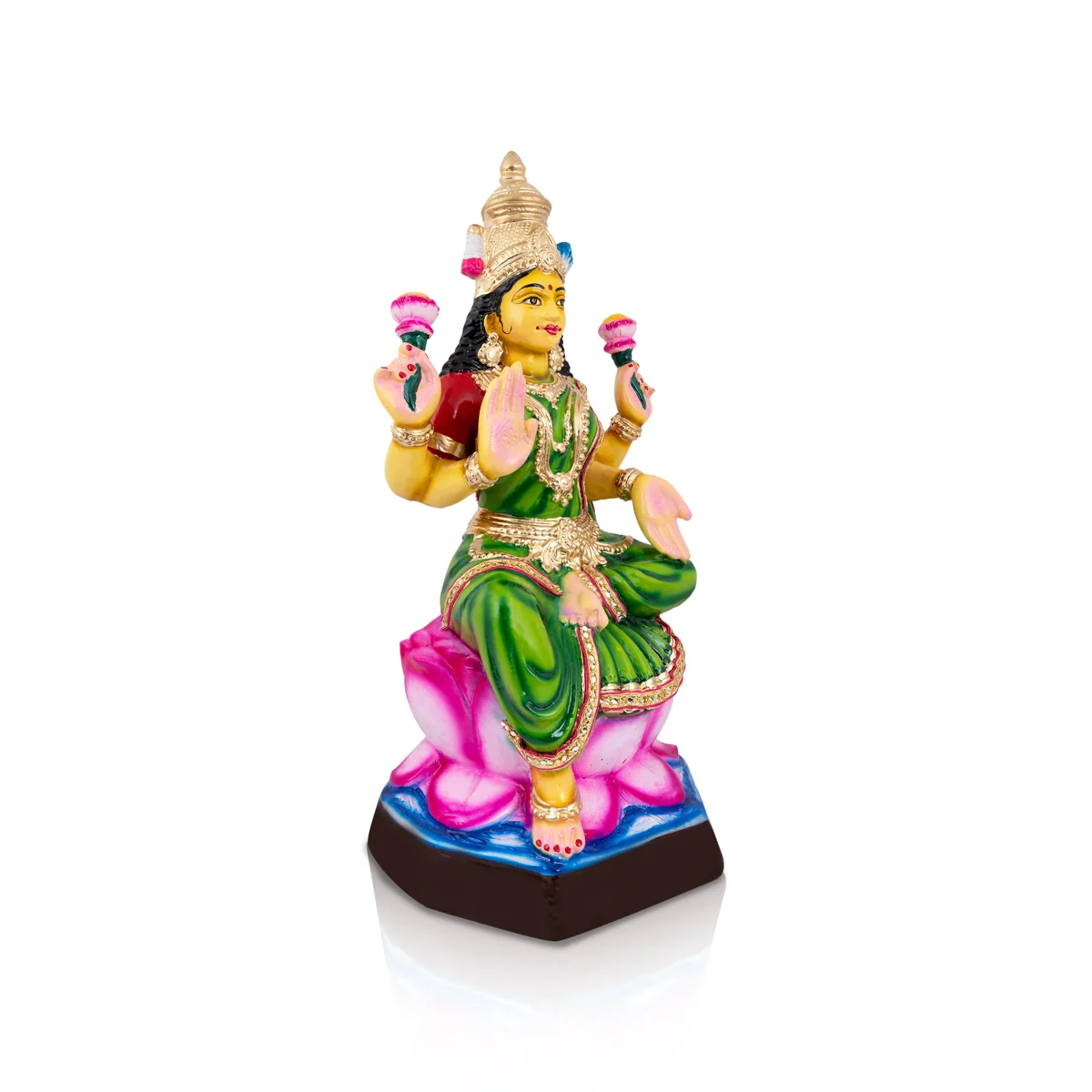 Lakshmi Idol Paper Mache Golu Bommai - 22 X 11 Inches | Navaratri Golu Gombe/ Giri Golu Doll/ Navratri Decor - Image 4