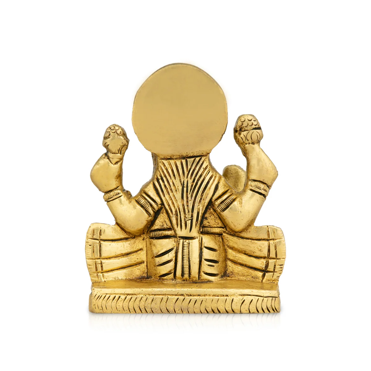 Lakshmi Idol Sitting On Base - 3.5 x 3 Inches | Laxmi Idol/ Antique Brass Idol for Pooja - Image 5