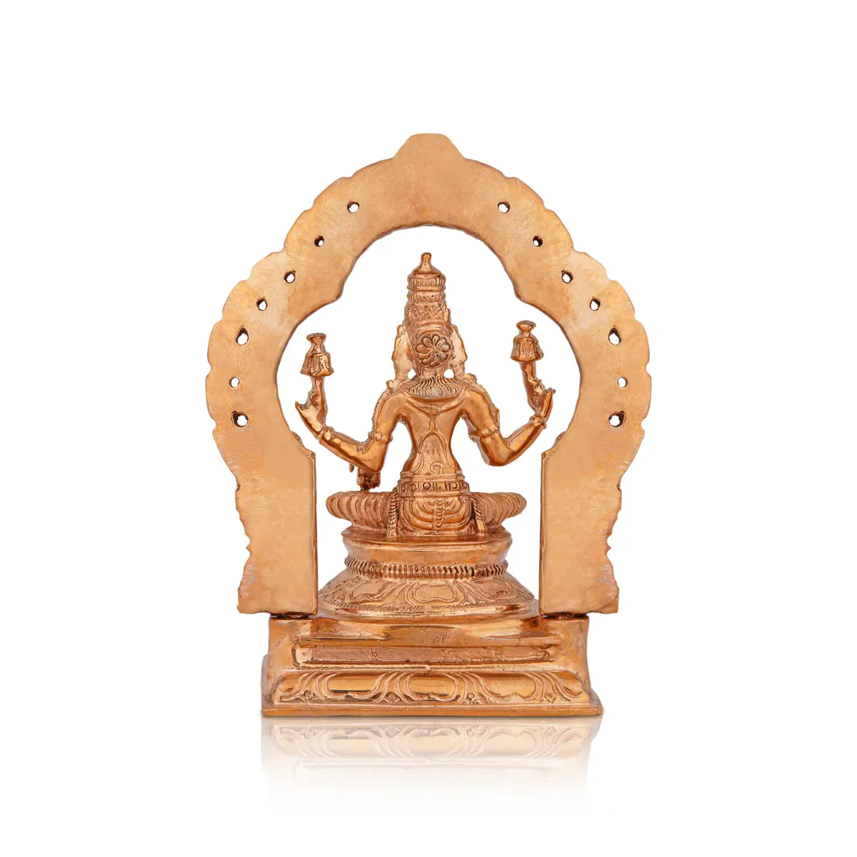 Lakshmi Idol Sitting On Base With Arch - 5 X 3.5 Inches | Panchaloha Statue/ Laxmi Idol For Pooja - Image 5