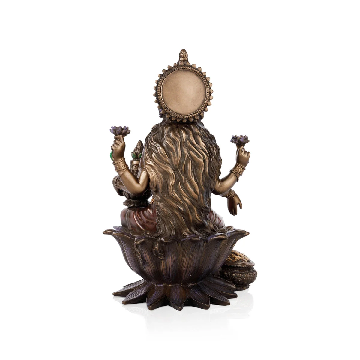 Lakshmi Idol Sitting On Lotus - 7 x 4 Inches | Laxmi Idol/ Resin Statue/ Lakshmi Murti for Pooja - Image 5
