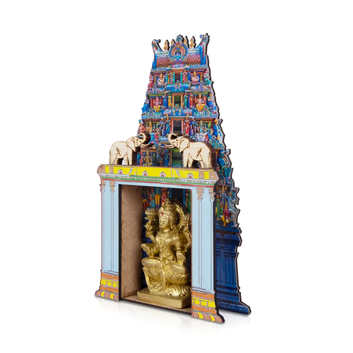 Lakshmi Idol with Temple - 8 x 4.75 Inches | Lakshmi Idol/ Lakshmi Murti Mandir for Pooja - Image 2