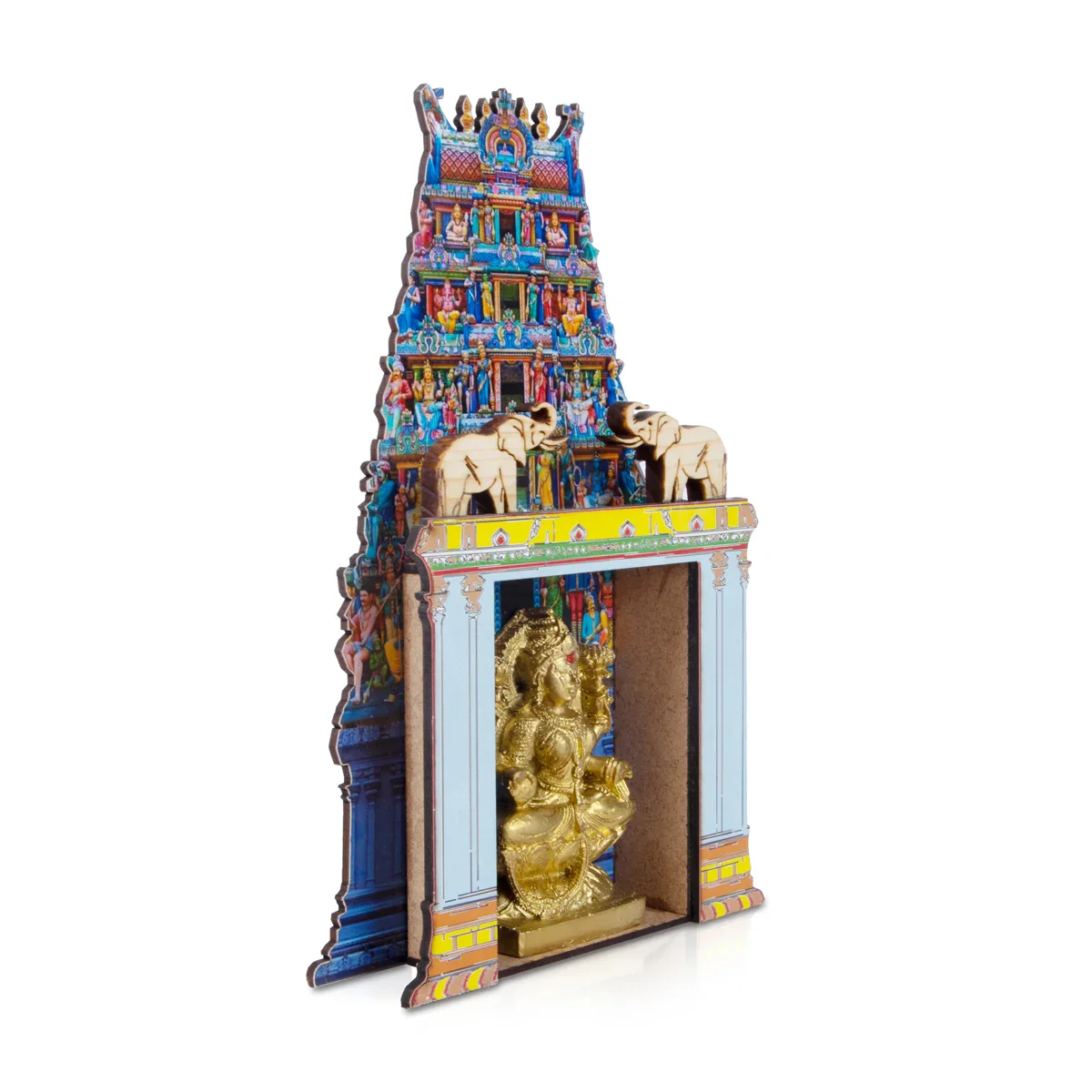 Lakshmi Idol with Temple - 8 x 4.75 Inches | Lakshmi Idol/ Lakshmi Murti Mandir for Pooja - Image 3