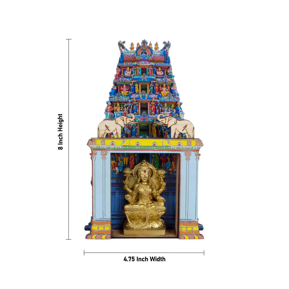 Lakshmi Idol with Temple - 8 x 4.75 Inches | Lakshmi Idol/ Lakshmi Murti Mandir for Pooja - Image 5