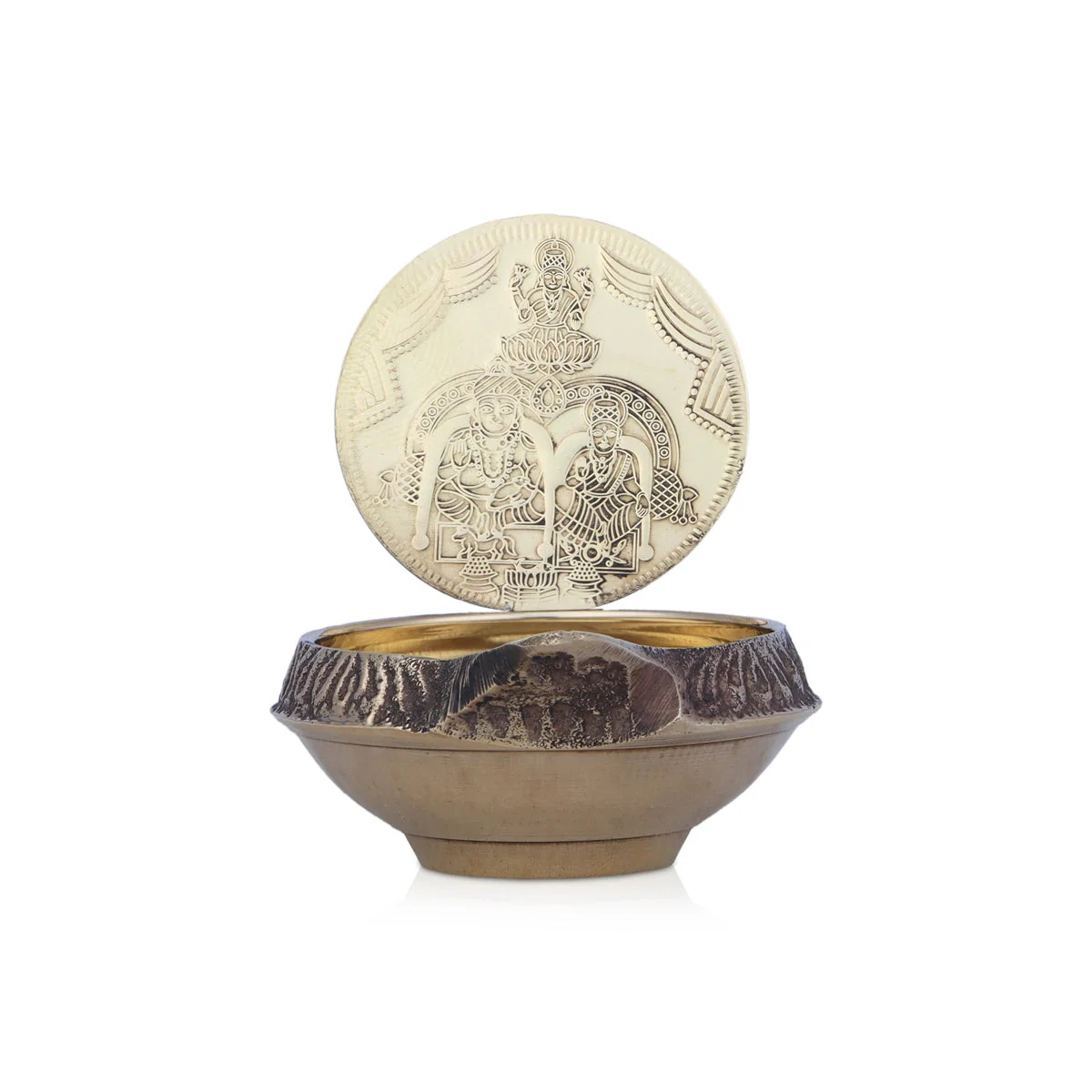 Lakshmi Kuber Deepam - 1 Coin - Brass - 34 Gms - Image 2