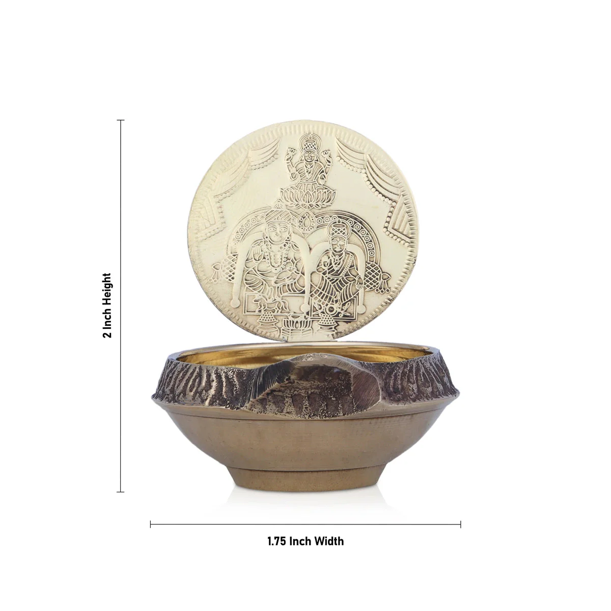 Lakshmi Kuber Deepam - 1 Coin - Brass - 34 Gms - Image 3