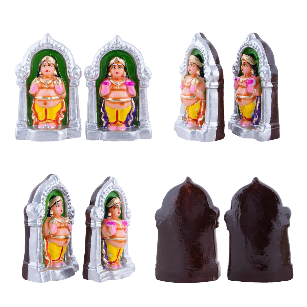 Lakshmi Kubera Clay Golu Bommai Set - 11 x 8 Inches | Giri Golu Doll/ Navaratri Golu Bomma/Gombe/Bommai - Image 3