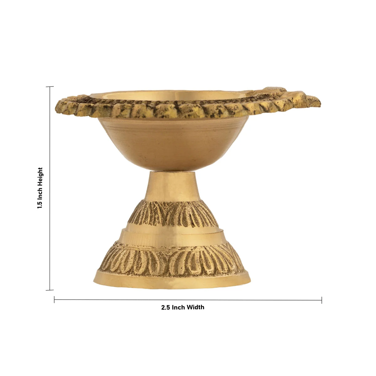 Lakshmi Kubera Vilakku With Base - 1.5 x 2.5 Inches | Brass Lamp/ Laxmi Kubera Deepam for Pooja - Image 4