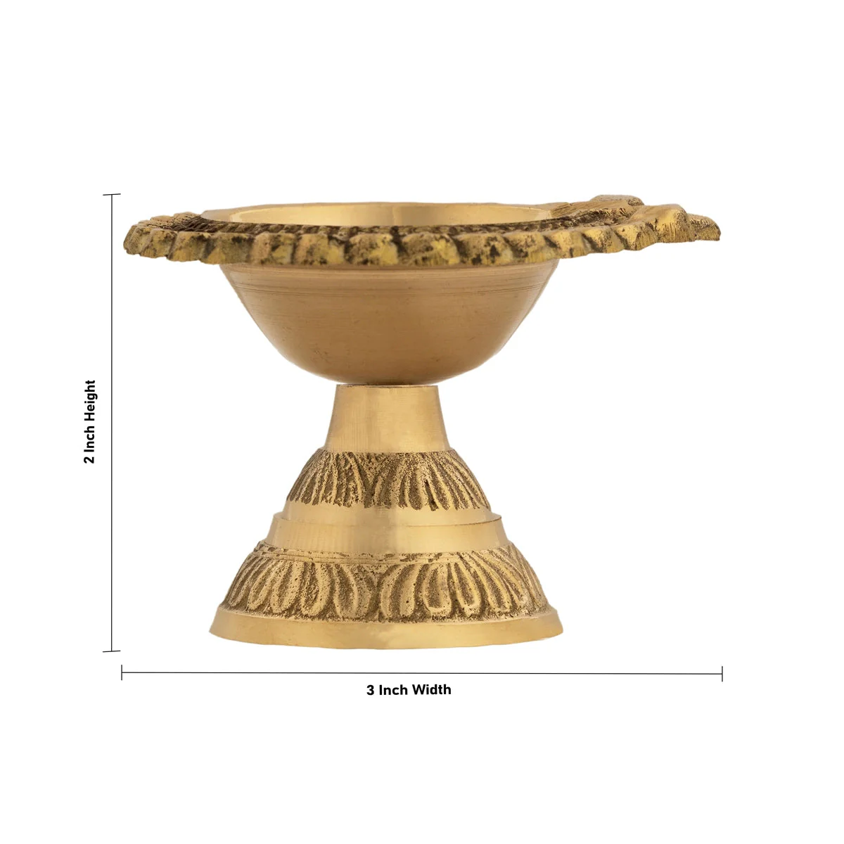 Lakshmi Kubera Vilakku With Base - 2 x 3 Inches | Brass Lamp/ Laxmi Kubera Deepam for Pooja - Image 4