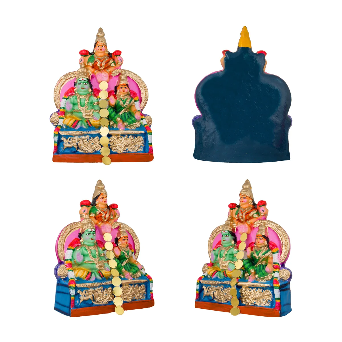 Lakshmi Kuberar Clay Golu Bommai Set - 12 x 8.5 Inches | Giri Golu Doll/ Navaratri Golu Bomma/Gombe/Bommai - Image 3