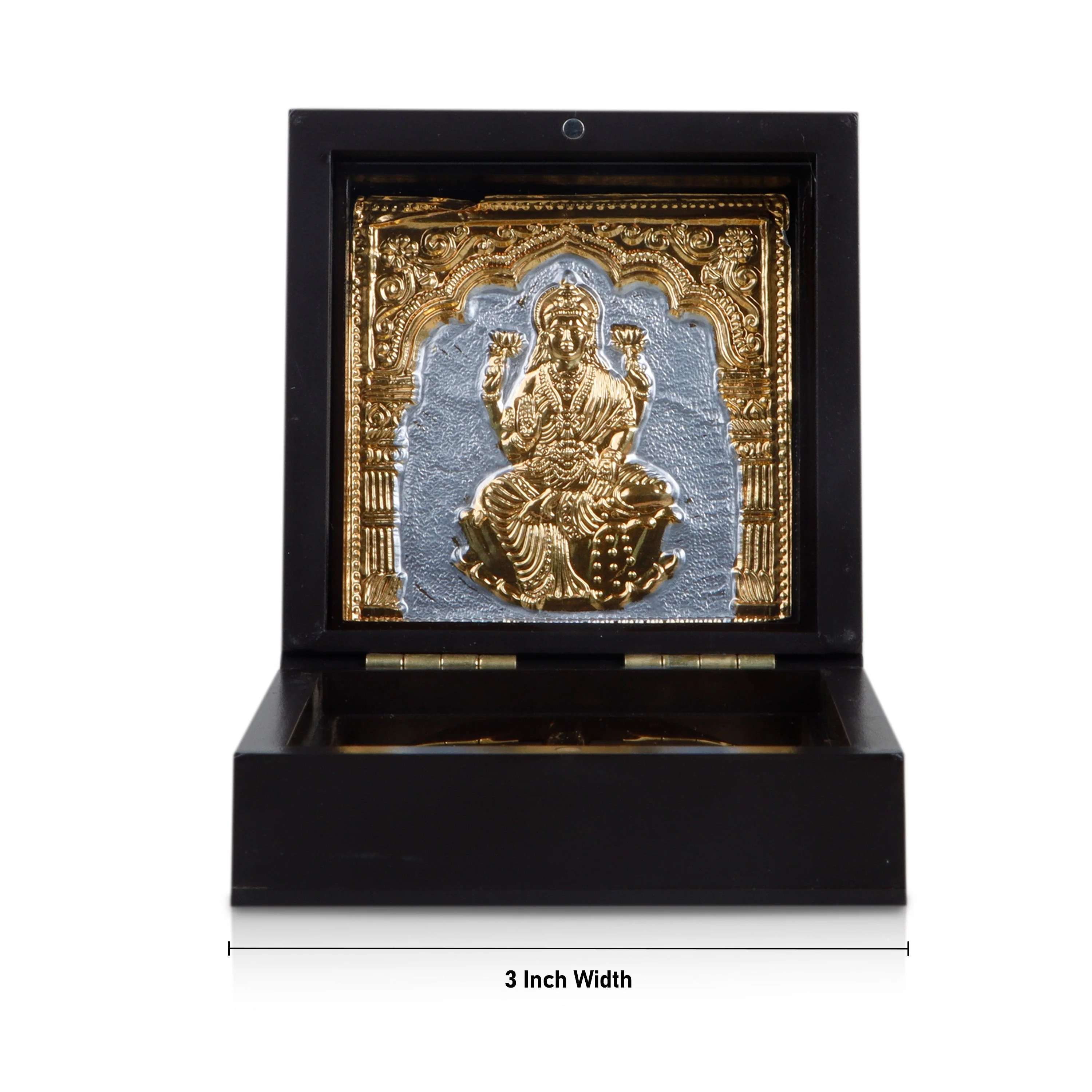 Lakshmi Murti Design Pooja Box - 4 x 3 Inches | Charan Paduka Box/ Puja Box For Wealth Blessings - Image 3