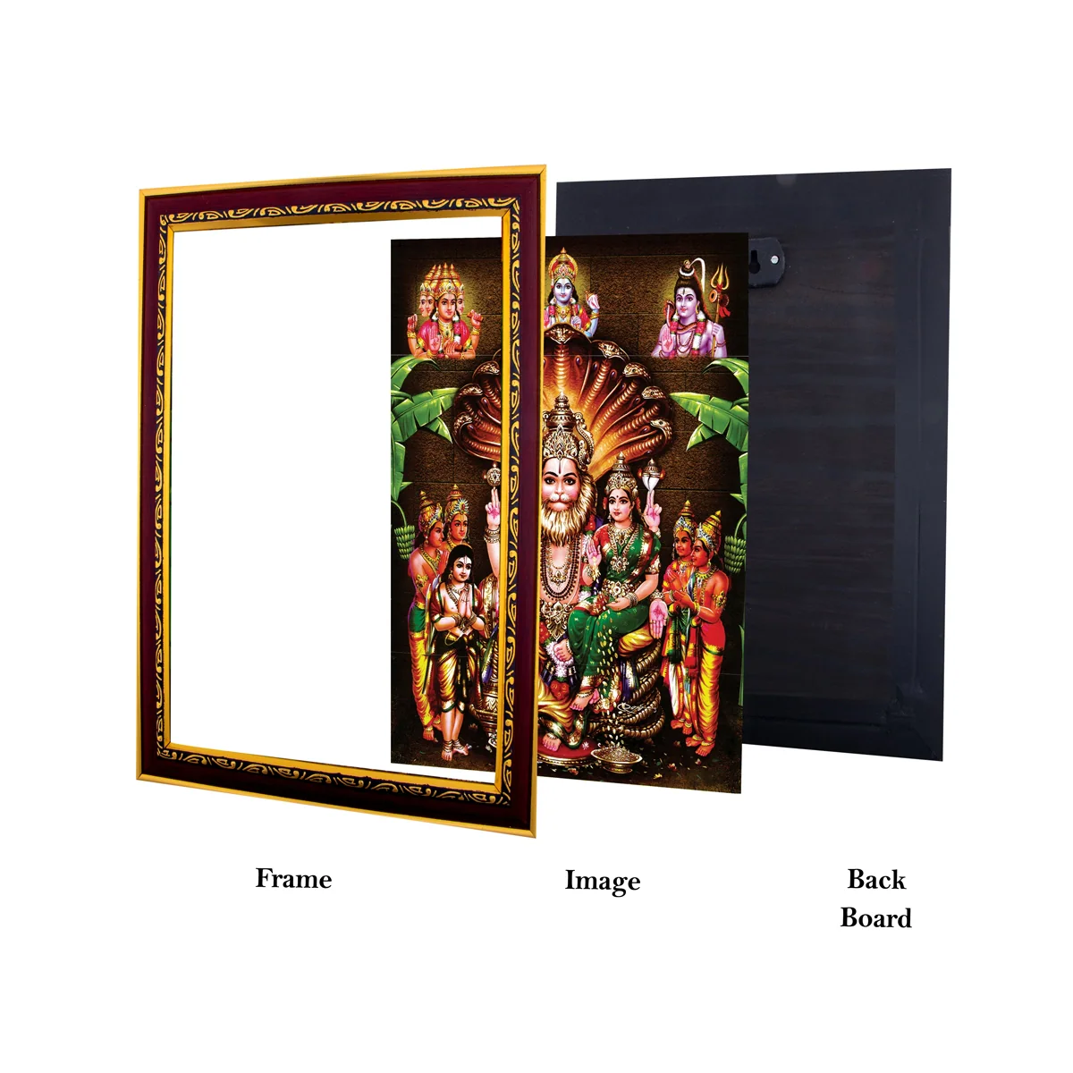 Lakshmi Narasimha Murti Photo Frame | Wall Decor/ Picture Frame For Home Temple And Pooja Rooms - Image 3
