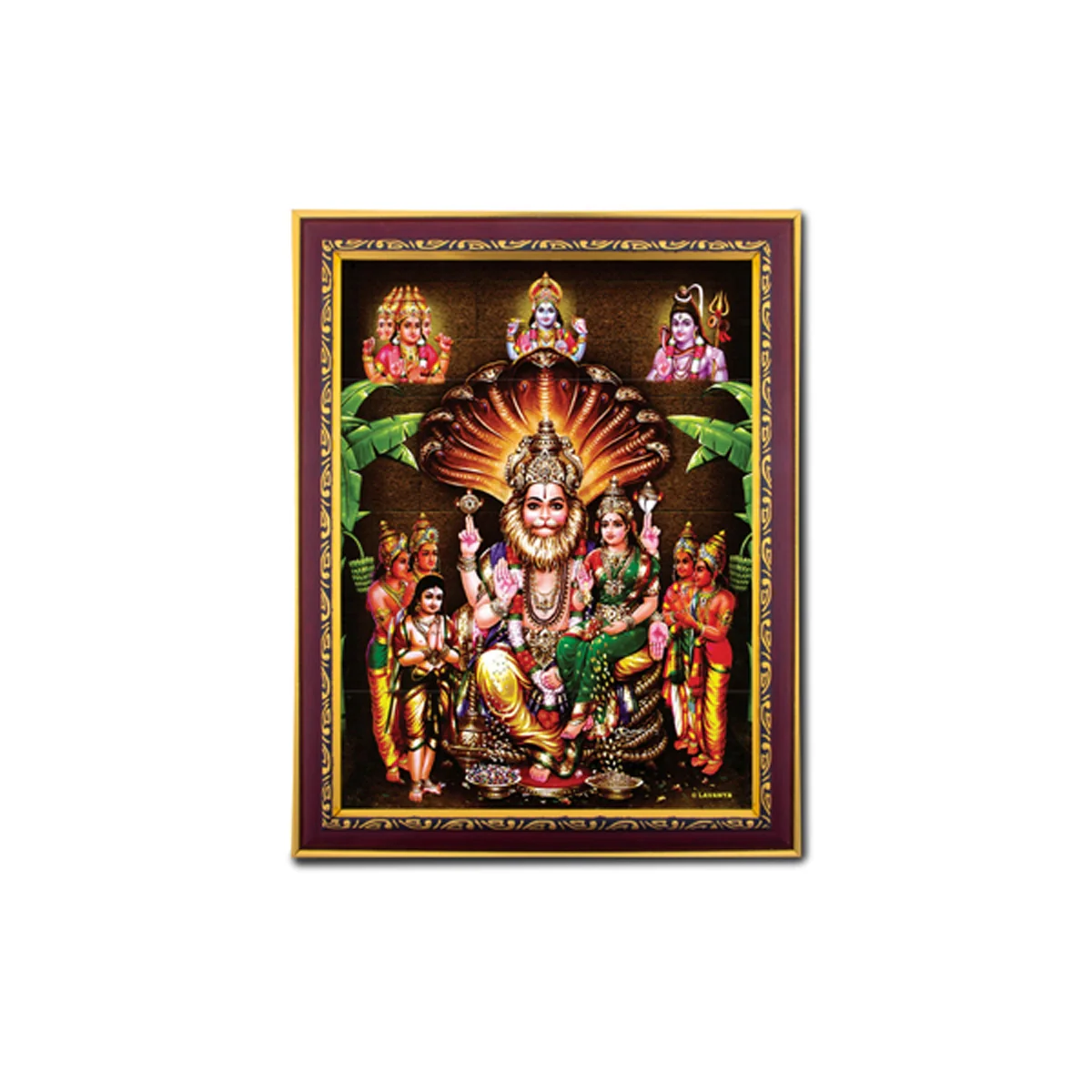 Lakshmi Narasimha Murti Photo Frame | Wall Decor/ Picture Frame For Home Temple And Pooja Rooms - Image 4