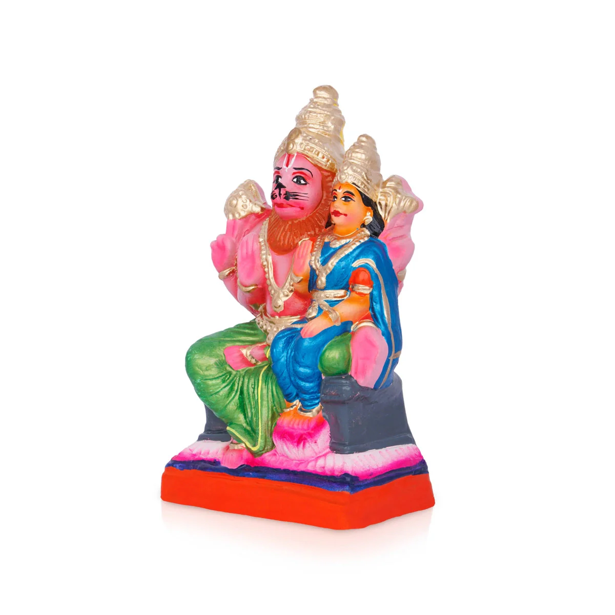 Lakshmi Narasimha Idol Clay Golu Bommai - 9.5 X 5 Inches | Giri Golu Doll/ Navaratri Gombe/ Navratri Decor - Image 2