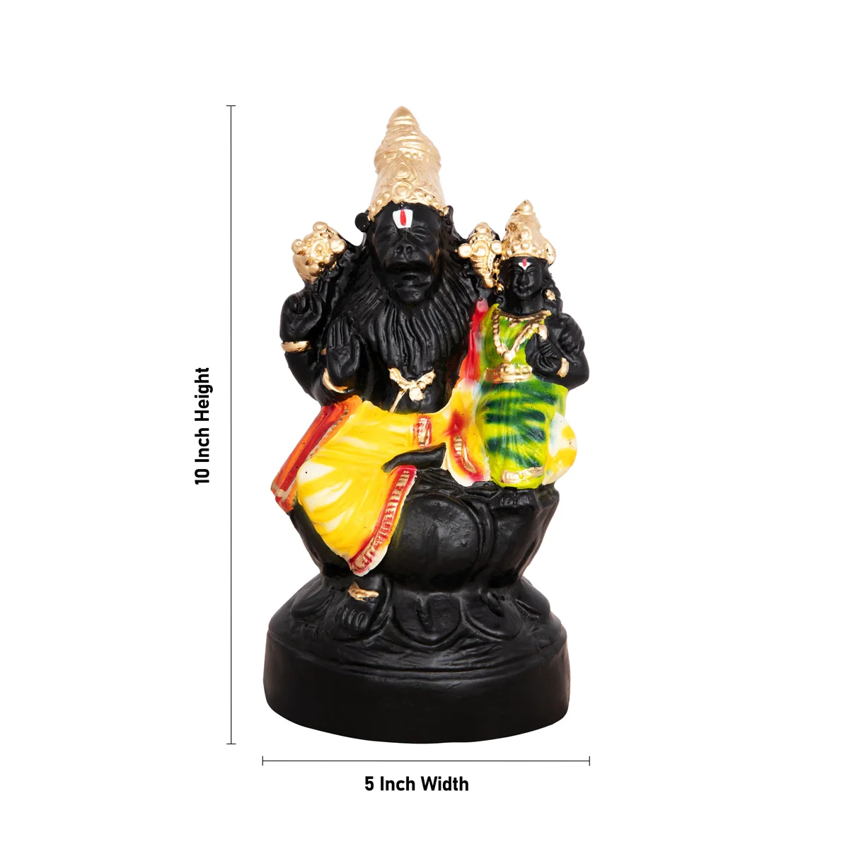 Lakshmi Narasimha Idol Paper Mache Golu Bommai- 10 X 5 Inches | Giri Golu Doll/ Navaratri Gombe/Navratri Décor - Image 4