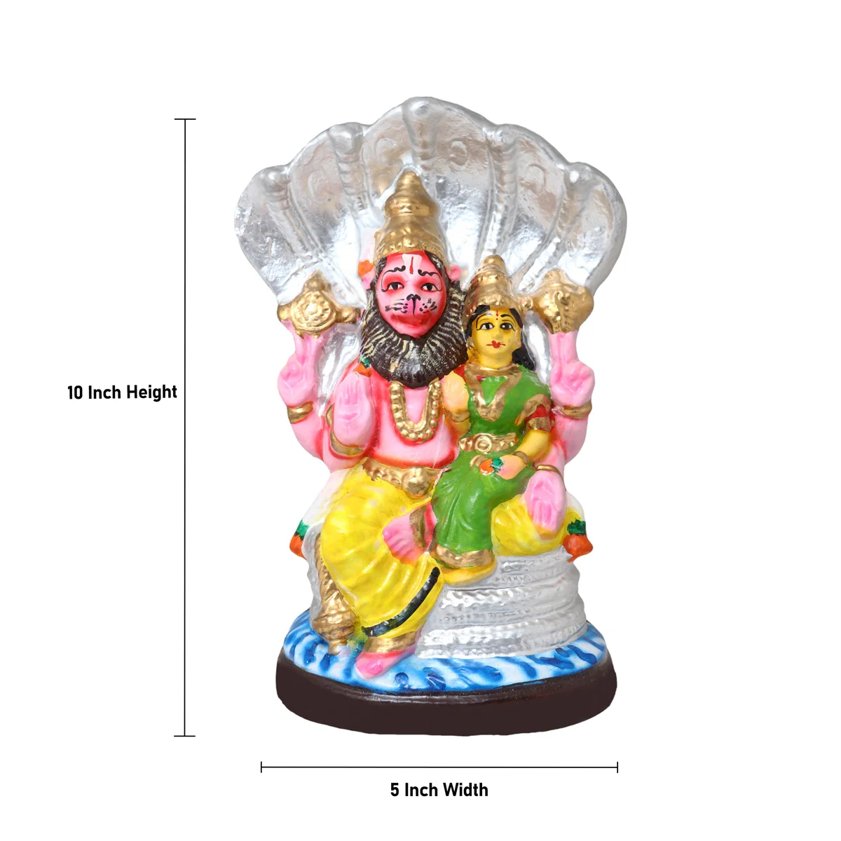 Lakshmi Narasimha Swamy Vigraham Clay Golu Bommai- 10 X 6 Inches | Giri Golu Doll/Navaratri Gombe/Navratri Decor - Image 2