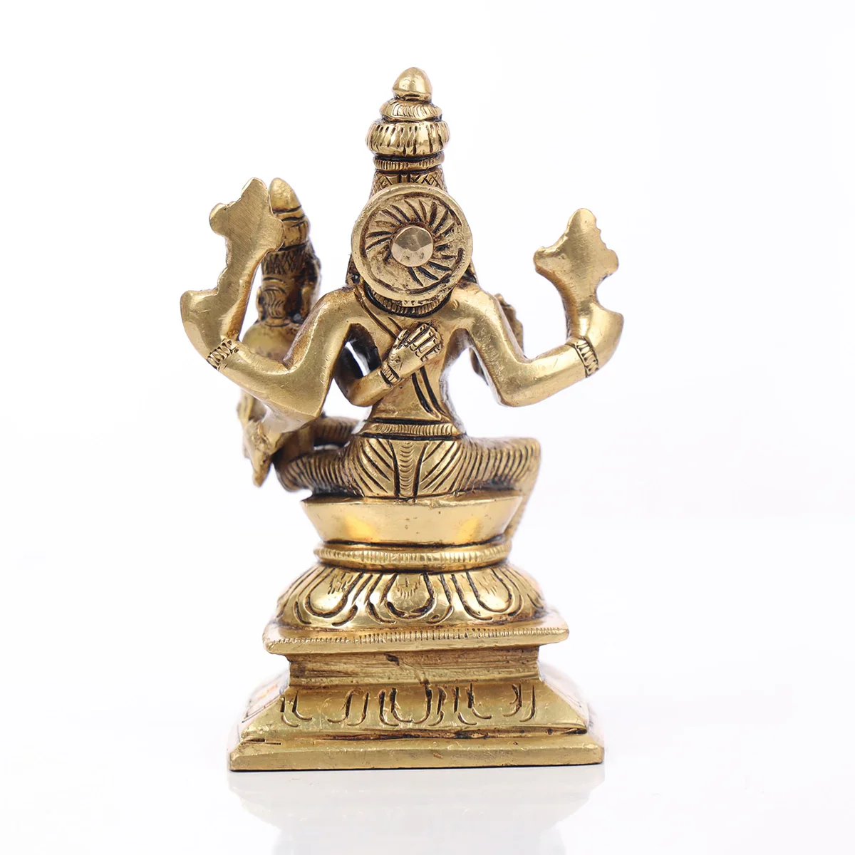 Lakshmi Narasimhar - 4.5 x 3 Inches | Antique Brass Statue/ Laxmi Narasimha Idol for Pooja/ 700 Gms Approx - Image 3
