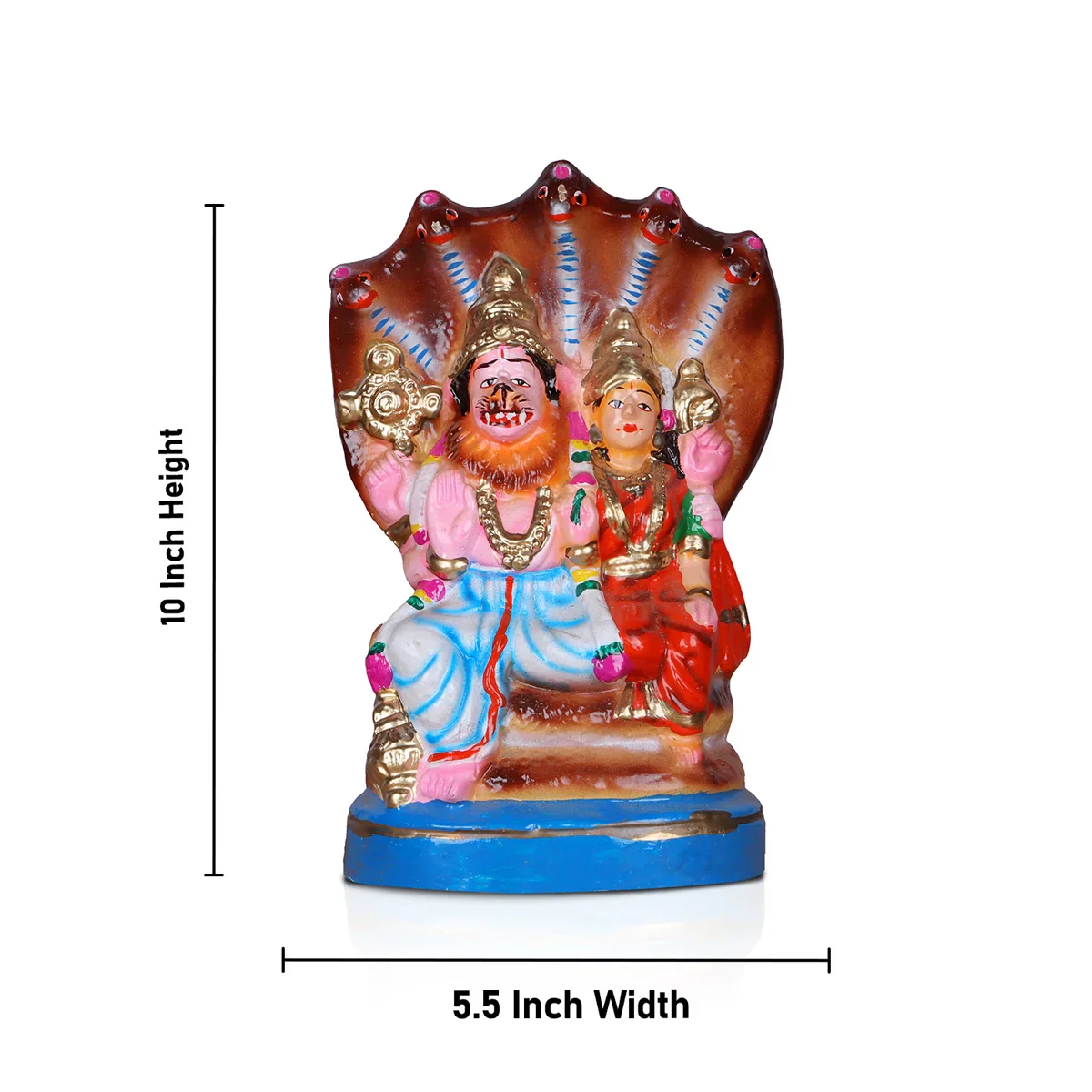 Lakshmi Narasimhar Clay Golu Bommai - 10 Inches | Giri Golu Doll/ Navaratri Golu Bomma/Gombe/Bommai - Image 6