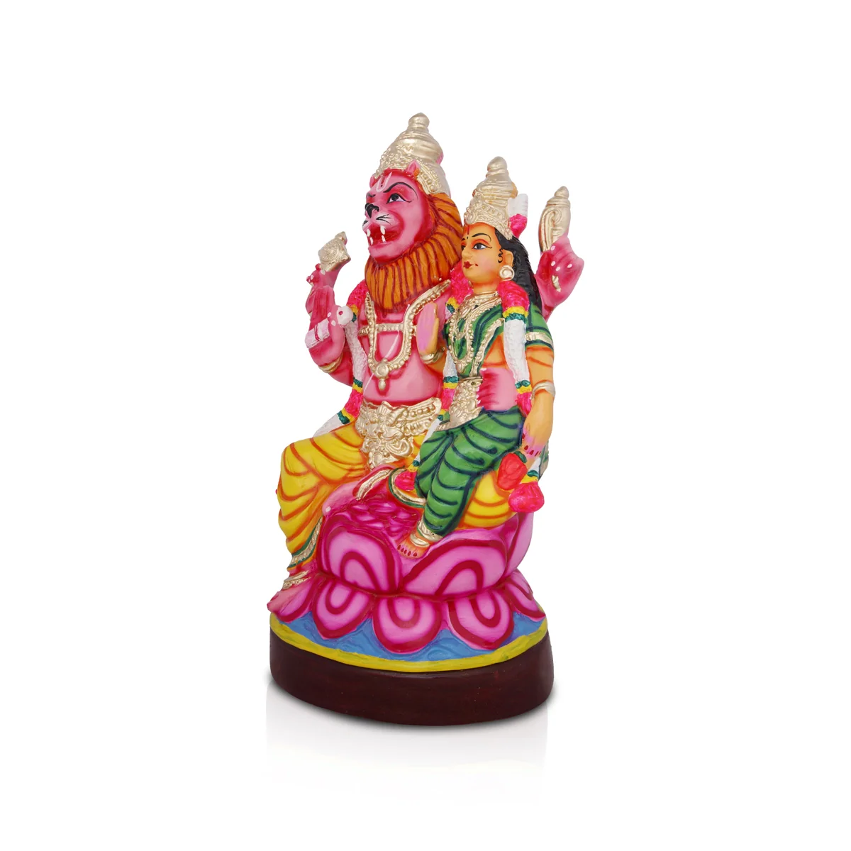 Lakshmi Narasimhar Paper Mache Golu Bommai - 22 x 11 Inches | Giri Golu Doll/ Navaratri Golu Bomma/Gombe/Bommai - Image 2
