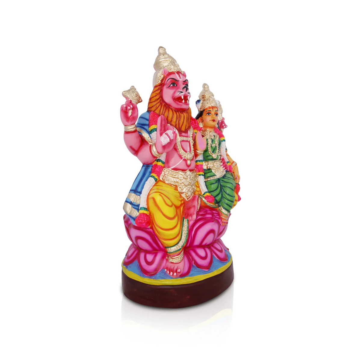 Lakshmi Narasimhar Paper Mache Golu Bommai - 22 x 11 Inches | Giri Golu Doll/ Navaratri Golu Bomma/Gombe/Bommai - Image 4