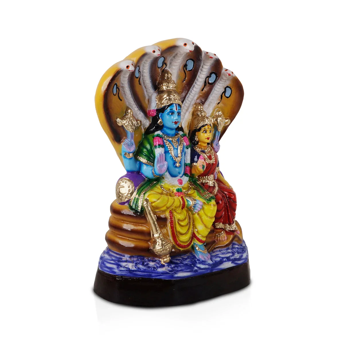 Lakshmi Narayana Paper Mache Golu Bommai - 15 x 7.5 Inches | Giri Golu Doll/ Navaratri Golu Bomma/Gombe/Bommai - Image 3