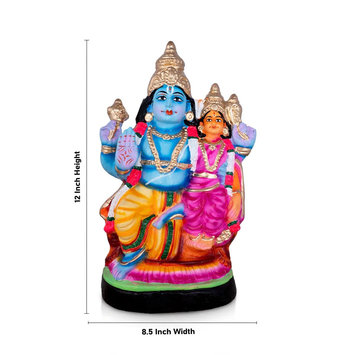 Lakshmi Narayanan Paper Mache Golu Bommai - 12 x 8.5 Inches | Giri Golu Doll/ Navaratri Golu Bomma/Gombe/Bommai - Image 5