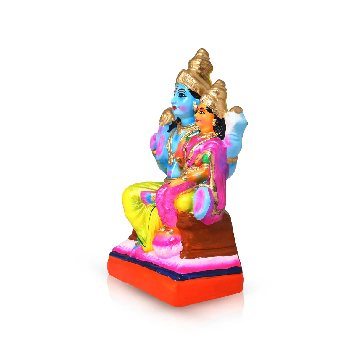 Lakshmi Narayanan Clay Golu Bommai - 10 x 5 Inches | Giri Golu Doll/ Navaratri Golu Bomma/Gombe/Bommai - Image 3