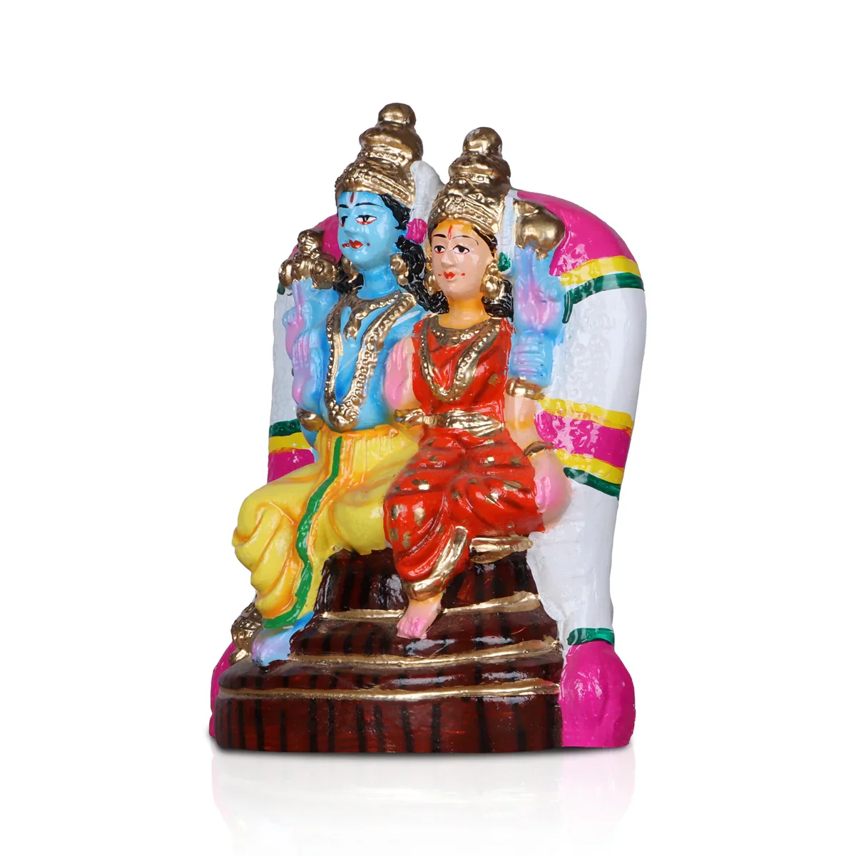 Lakshmi Narayanar Clay Golu Bommai - 9 Inches | Giri Golu Doll/ Navaratri Golu Bomma/Gombe/Bommai - Image 2