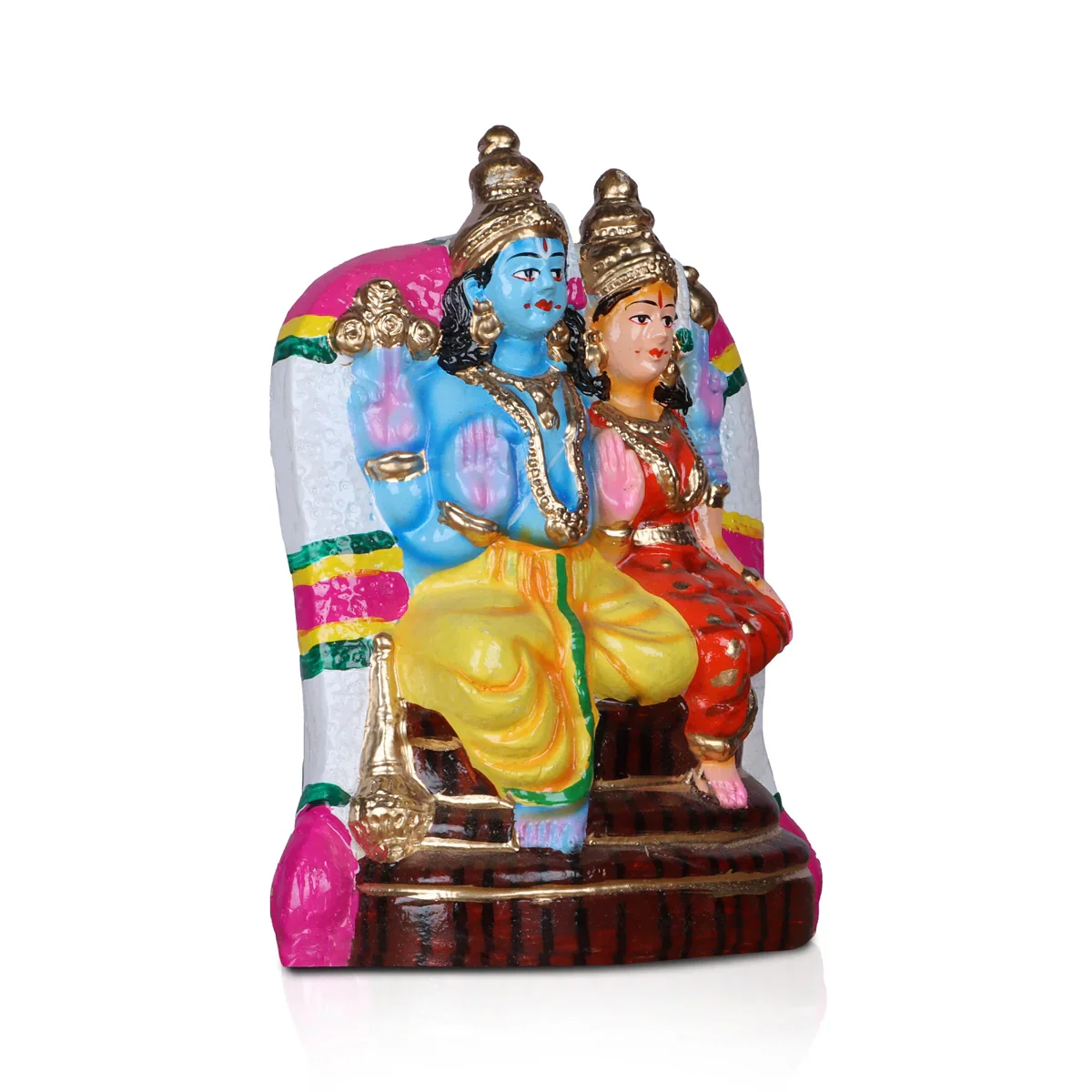 Lakshmi Narayanar Clay Golu Bommai - 9 Inches | Giri Golu Doll/ Navaratri Golu Bomma/Gombe/Bommai - Image 3
