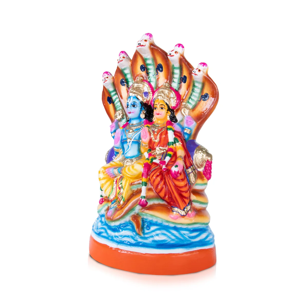 Lakshmi Narayanar Paper Mache Golu Bommai - 12 x 8.5 Inches | Giri Golu Doll/Navaratri Golu Bomma/Gombe/Bommai - Image 2