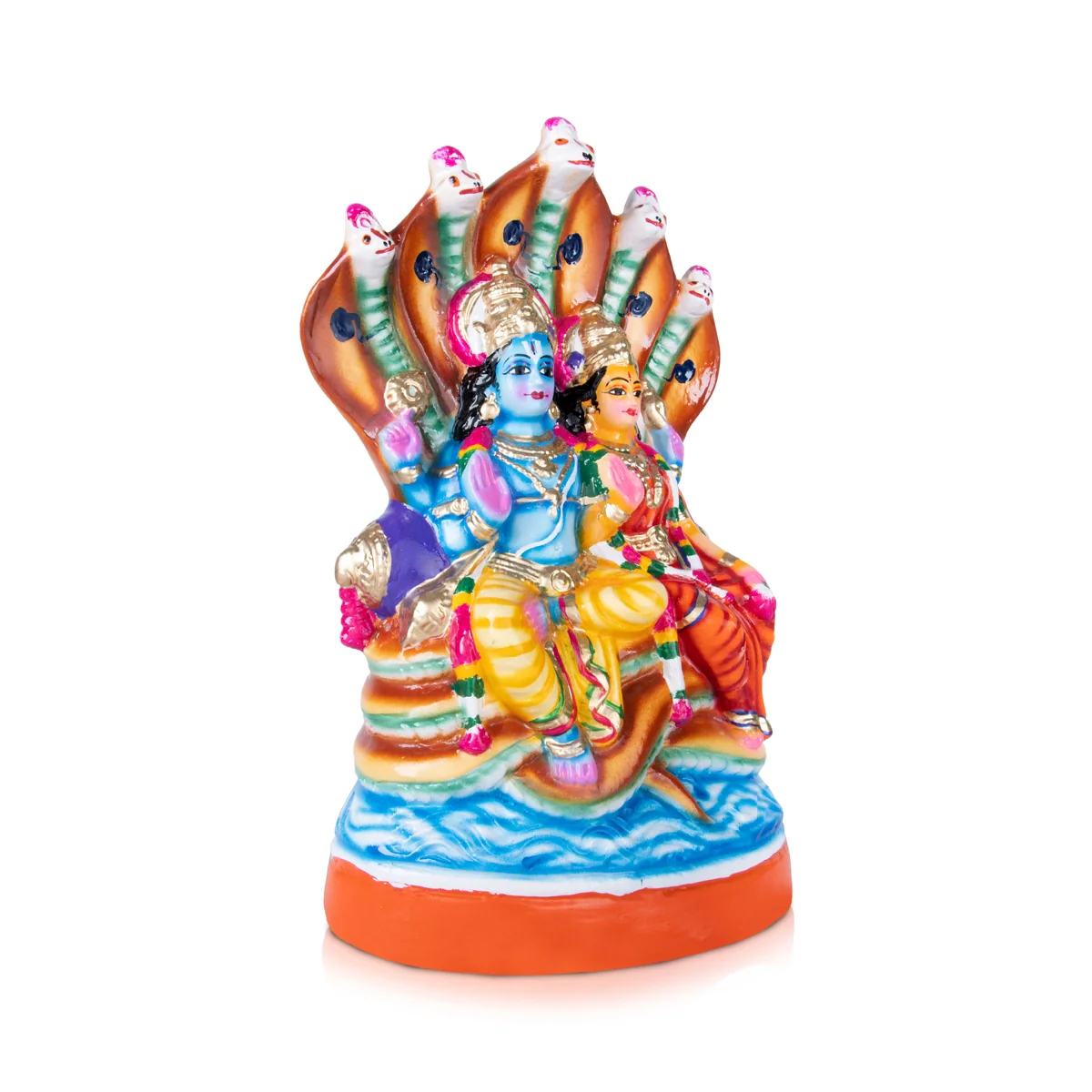 Lakshmi Narayanar Paper Mache Golu Bommai - 12 x 8.5 Inches | Giri Golu Doll/Navaratri Golu Bomma/Gombe/Bommai - Image 3