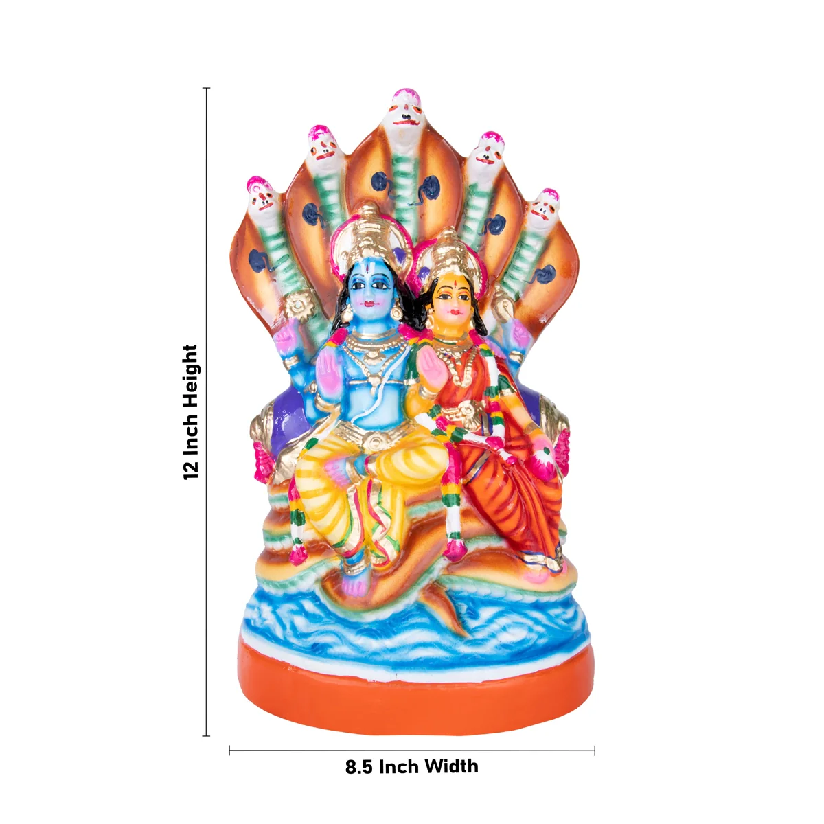 Lakshmi Narayanar Paper Mache Golu Bommai - 12 x 8.5 Inches | Giri Golu Doll/Navaratri Golu Bomma/Gombe/Bommai - Image 4