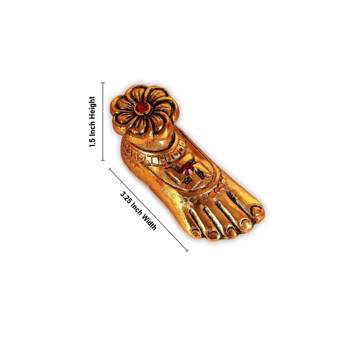 Lakshmi Padham Set - 1.5 x 3.25 Inches | Aluminium Paduka/ Lakshmi Charan Paduka for Pooja/ 210 Gms Approx - Image 3