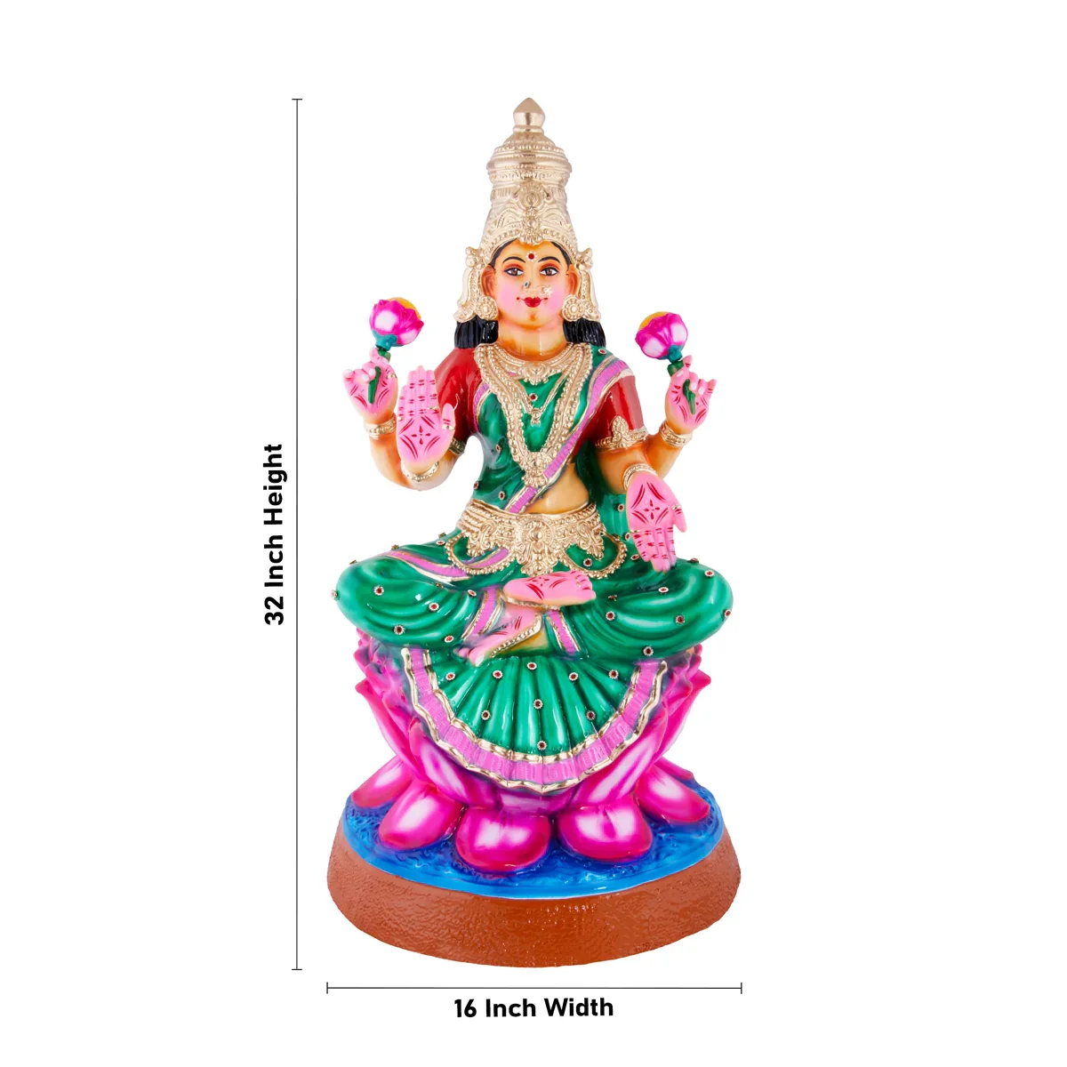 Lakshmi Paper Mache Golu Bommai - 32 x 16 Inches | Giri Golu Doll/ Navaratri Golu Bomma/Gombe/Bommai - Image 5