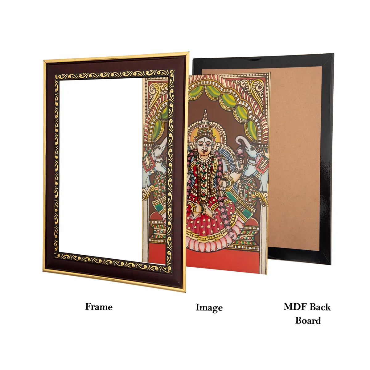 Lakshmi Photo Frame - 10 x 8 Inches | Tanjore Glass Painting Picture Frame for Home - Image 4