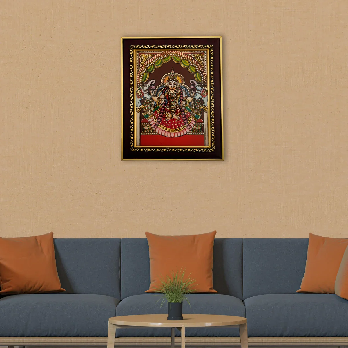 Lakshmi Photo Frame - 10 x 8 Inches | Tanjore Glass Painting Picture Frame for Home - Image 6