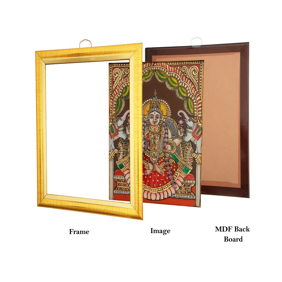 Lakshmi Photo Frame - 7 x 6 Inches | Tanjore Glass Painting Picture Frame for Home - Image 4