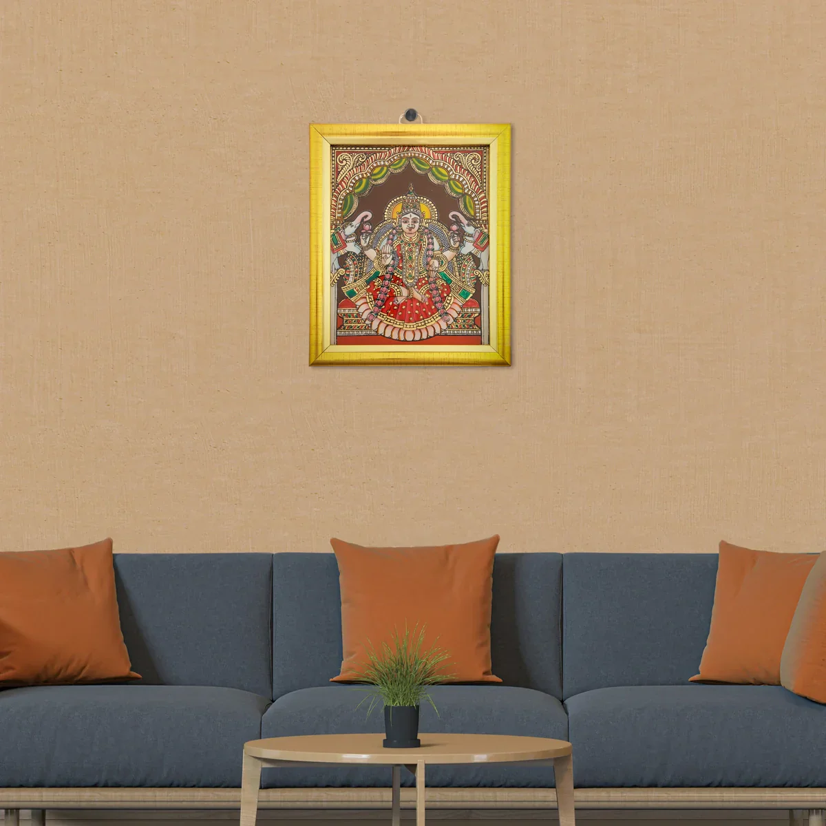 Lakshmi Photo Frame - 7 x 6 Inches | Tanjore Glass Painting Picture Frame for Home - Image 5